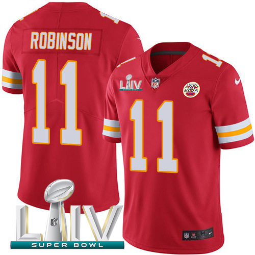 Kansas City Chiefs Nike 11 Demarcus Robinson Red Super Bowl LIV 2020 Team Color Youth Stitched NFL Vapor Untouchable Limited Jersey
